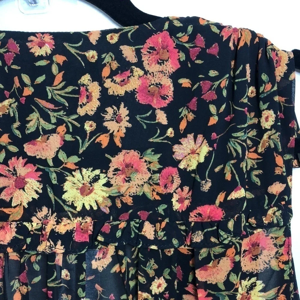 Dress Forum Los Angeles Born to Run Floral Ruched‎ Midi Dress Small NWT - Picture 7 of 9